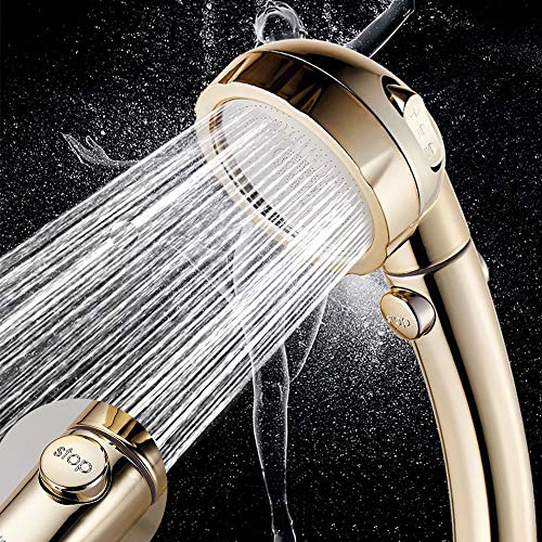 Nosame Shower with Hose Holder,High Pressure Handheld Shower Head with ON/Off Pause Switch 3-Settings Water Saving Showerhead, Chrome Finish Bathroom Shower Accessories - Thumbnail 6