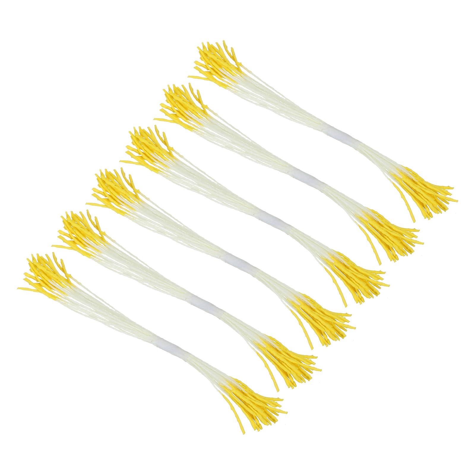 PATIKIL Floral Stamen, 150pcs Artificial Double Heads Yellow, 10mm Length for DIY Decoration, Crafts & Wedding