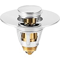 Drifop Universal Bathroom Sink Stopper Upgraded Pop-up Stainless Steel Sink Drain Strainer Washbasin Bathtub Drain…
