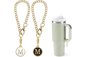 MaxBase Letter Charms Accessories for Stanley Cup, 2Pcs Personalized Initail Name ID Decor Charm for Stanley 30&40 oz Tumbler with Handle
