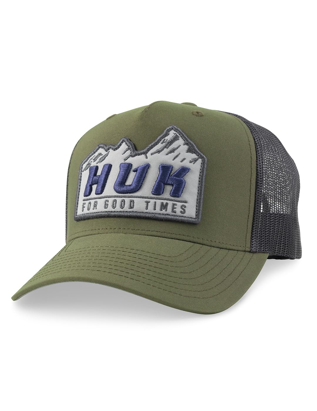 HUK Men's Standard Trucker, Anti-Glare Snapback Fishing Hat, Moss Image