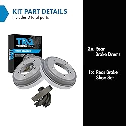 TRQ Rear Brake Shoe & Drum Kit Set Compatible with