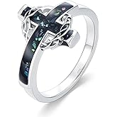 YYmqmq Crown of Thorns Ring 925 Sterling Sliver Cross Ring Christian Jewelry Catholic Gifts for Women Men Girlfriend Mom