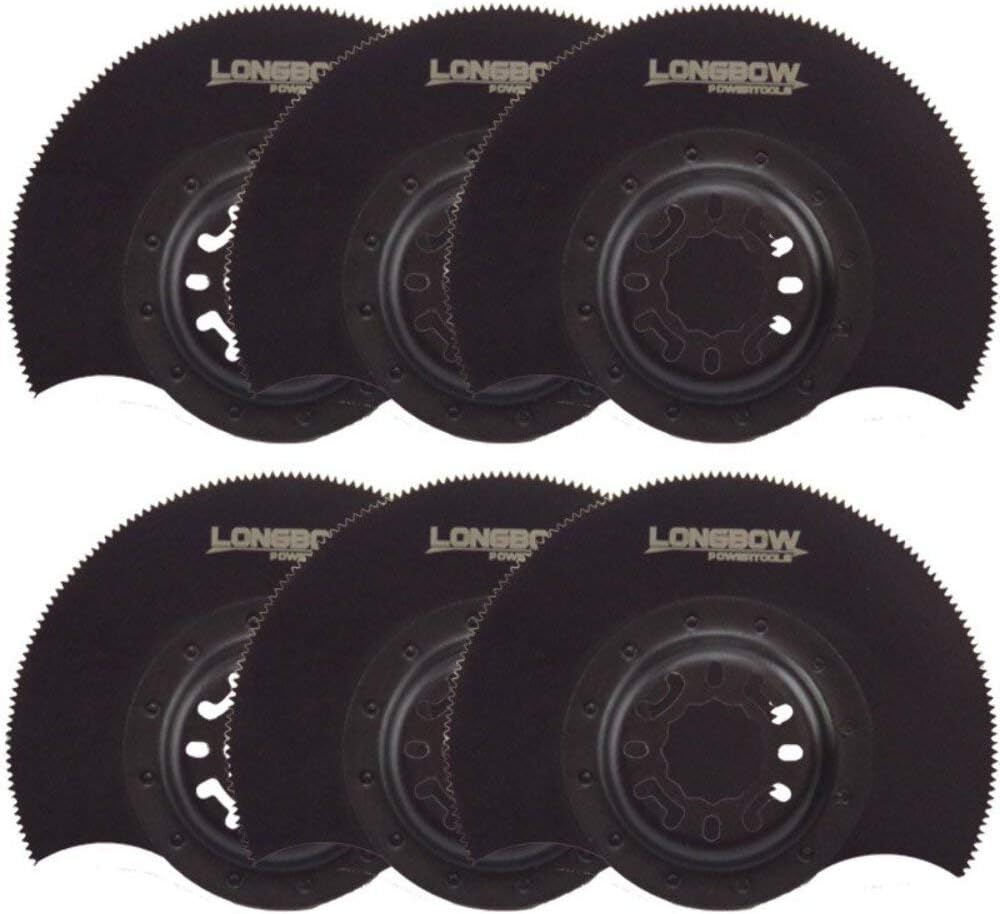 Longbow 6 Pack of 87mm Multi Tool Round Segment Saw Made for Makita Bosch Dewalt
