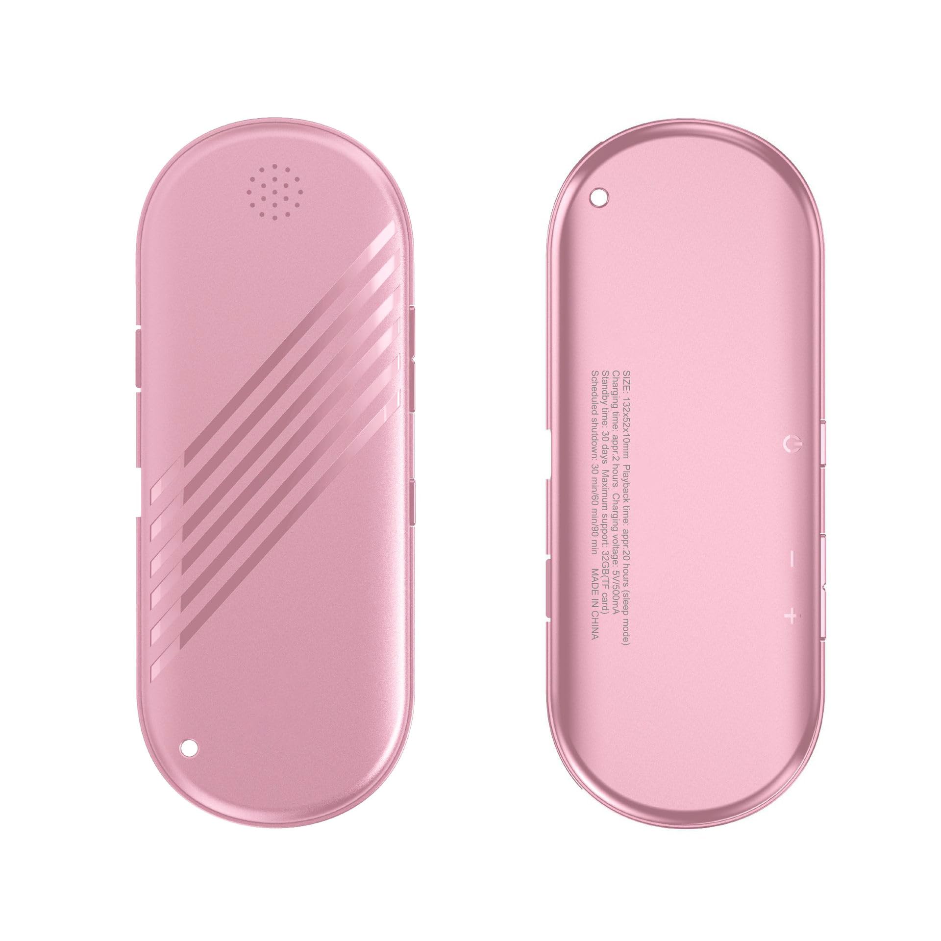 WAONIQ Wireless Speaker, Music Player, Timed Speaker, Wireless Conduction Technology Speaker, with Volume Button Control, Timed Function, Memory Card Socket, Small lanyard (pink)