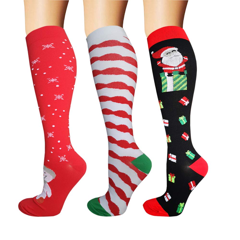 ACTINPUT Compression Socks for Women Men 3 Pairs 20-25 mmHg is Best Athletic, Running, Flight, Travel, Nurses,Edema