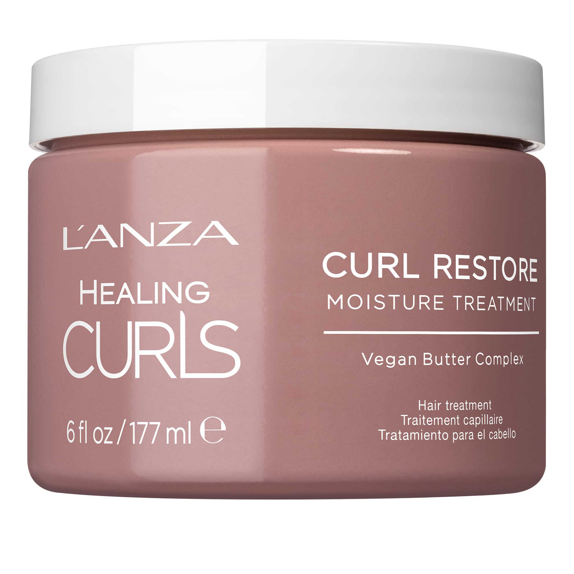 L'ANZA Healing Curls Curl Restore Moisture Treatment - Intensely Moisturising Leave-In Curl Defining Cream for Taming Frizz and Protection from Heat with Sulphate Free, Paraben Free Formula (177ml)