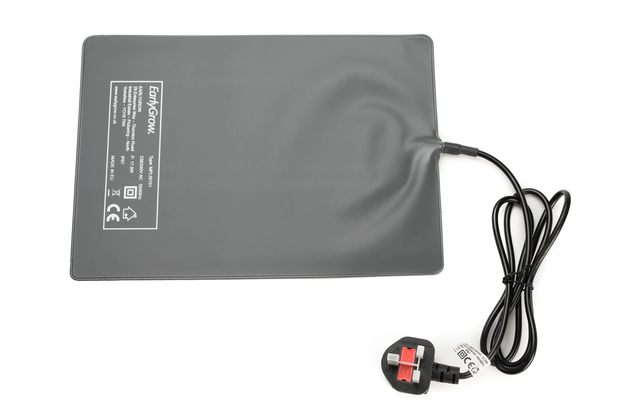 EarlyGrow MPL50151 Medium PVC Heated Propagator Mat Water Resistant for Indoor Hydroponic Seed Germination and Plant Growth - 17.5w - 35x25cm