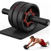 Ab Roller Wheel for Home Gym, Abs &amp; Core Strength Workout with Knee Pad Set | Stable dual-wheel ab roller with knee pad for workouts, an abdominal wheel for full-body strength training &amp; core control