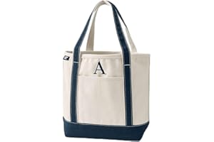 Lands' End Pre-Monogrammed Letter Canvas Tote Bag