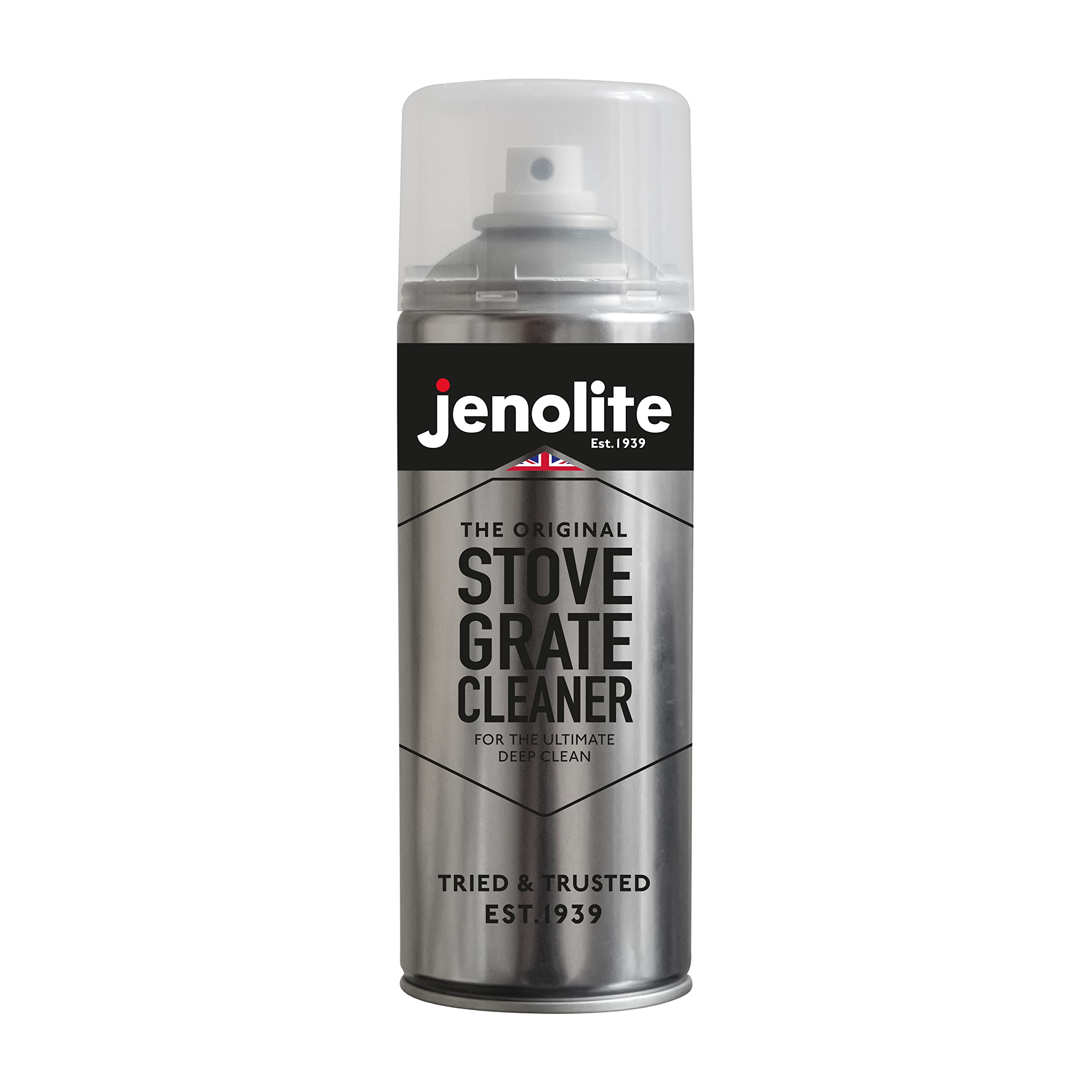 JENOLITE Stove Grate Cleaner | 400ml | Removes Fingerprints, Soot, Ash, Carbon, Grease & Tar - Ideal For Woodburners/Stoves, Fireplaces & BBQs