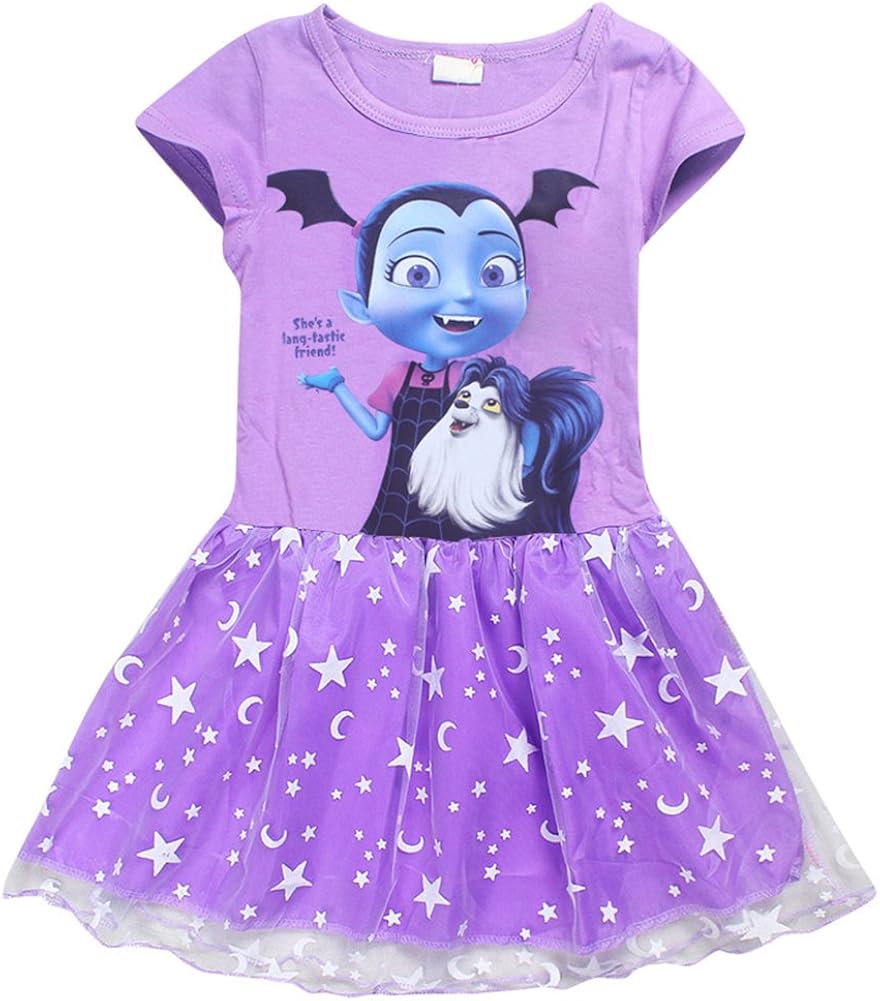 WNQY Vampirina vestido de fiesta de princesa con dibujos animados para