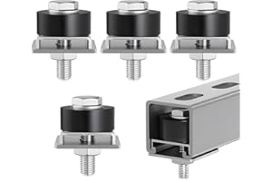 Trolley Roller Stopper Limit for 1-5/8" Unistrut Strut Channel, Heavy-Duty Rubber End Stop with M10 Screws, Impact-Resistant 