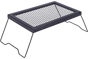 kowaku Folding Campfire Grill Grate Rack Camp Grill Table Folding Camping Table for Outdoor