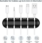UNBREAKcable 5 Pack Silicone Cable Holder Clips Organizer for Desk, USB Wire view 5