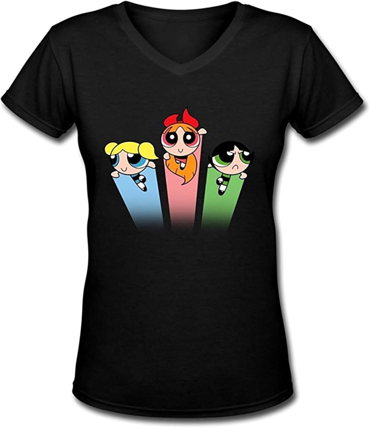 keling Women's Powerpuff Girls T Shirt V Neck Black 3XL Amazon.co.uk