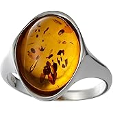HolidayGiftShops Sterling Silver and Baltic Honey Amber Ring Abigail