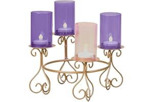 CHURCH SUPPLY WAREHOUSE Roman 8.25 Inch Tall Advent Glass Flutes Holders – Candles not Included