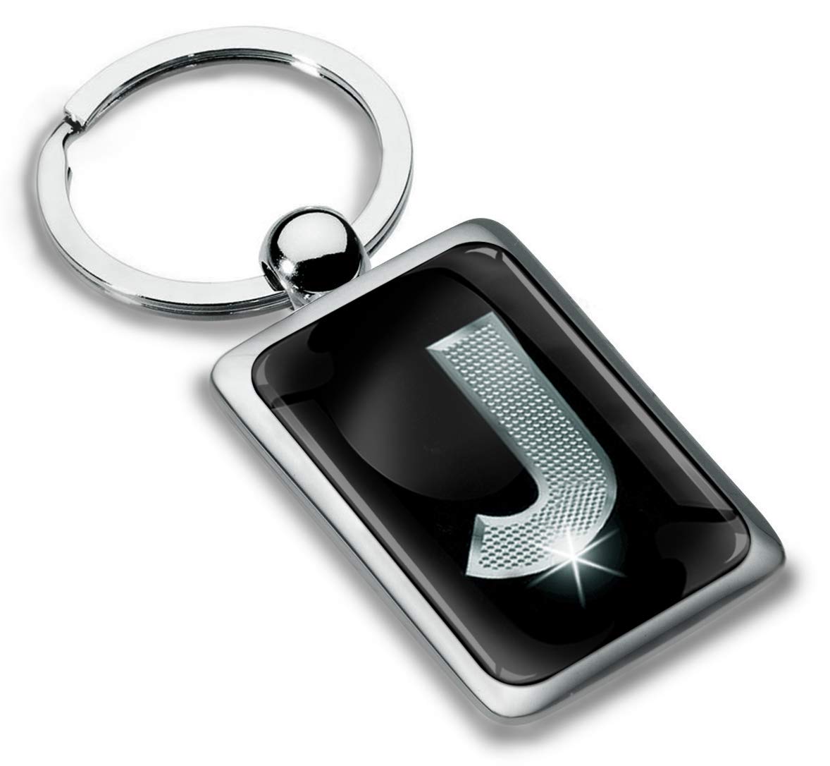 Biomar Labs Letter Keychain Alphabet Initial Keyring 3D Metal Stainless Steel Personalised Initials Charm for Car and Keys Available in Silver (J in Silver KK 88) โ image 1