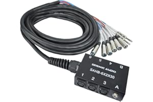 Seismic Audio SAHB-6x2x30 6 Channel 30-Feet Compact XLR Sub Snake with 2 Stereo Feeds