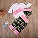 Emmababy Newborn Unisex Baby Long Sleeve Romper Camouflage Pants Outfit with Hat Sets (0-6Months, Pink)