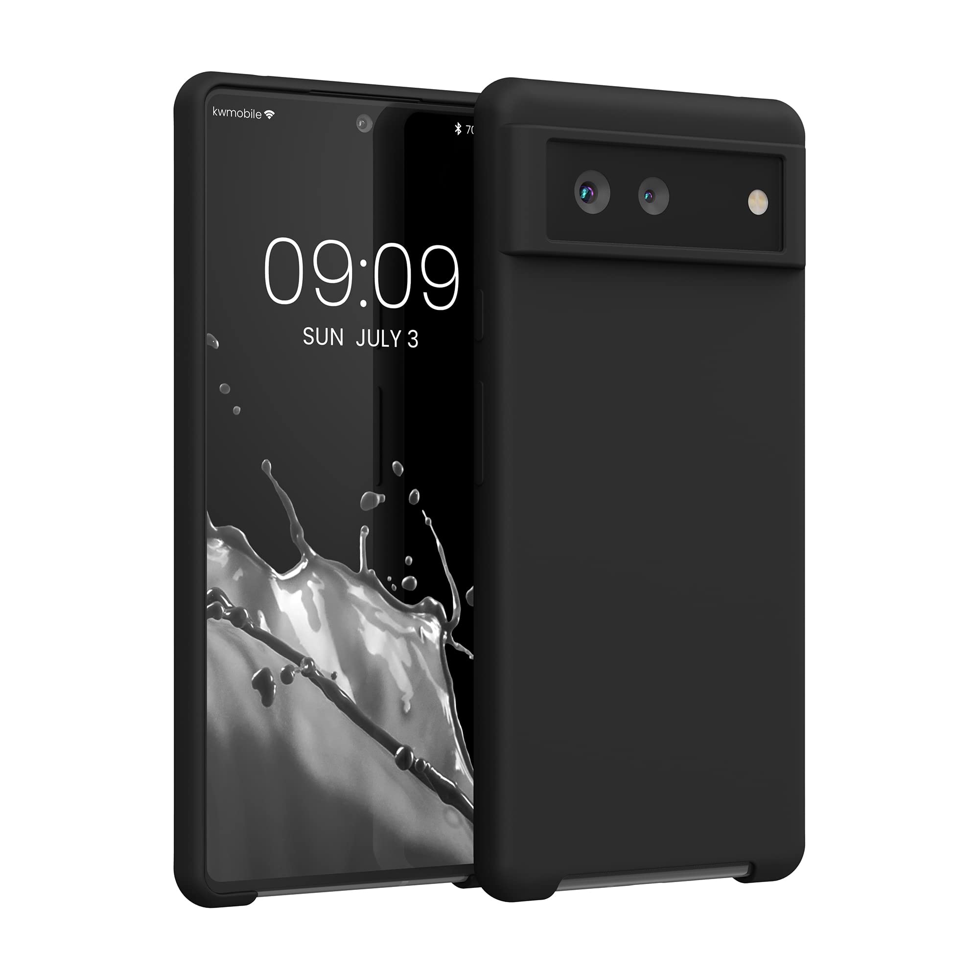 kwmobile Case for Google Pixel 6 Case - Soft Cover - Shockproof Silicone - Wireless Charging Black Matte — image 1