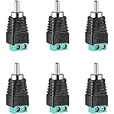 Iskueal RCA Plugs for Speaker Wire,RCA to AV Screw Terminal Connector, Phono RCA Male Plug Solderless Converter Audio/Video Speaker Wire Connectors Solderless Adapter