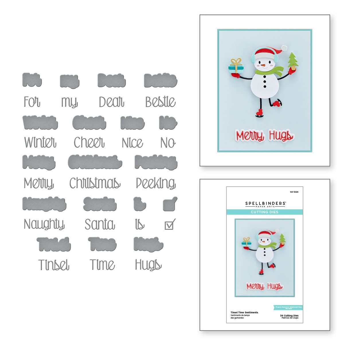 Spellbinders - Tinsel Time Sentiments- Tinsel Time