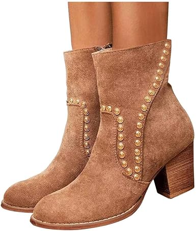 low heel booties amazon