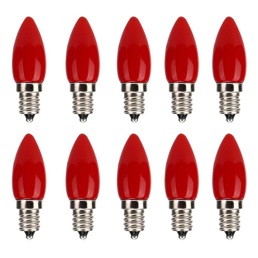 eecoo Retro LED Mini Light Bulb, E12 1.5W AC230V Red Light Candle Bulbs, Soft light Energy Saving Design, for Home Car Lighting Christmas Home Decorative (10Pcs)