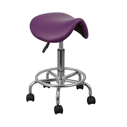 Voilamart Profi Drehhocker Barhocker Arbeitshocker Hocker Praxishocker Drehhocker Bürohocker mit Rollen,Lederimitat Kurve Dic