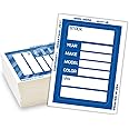 Versa-Tags Car Dealer Stock Stickers Improved Design 100 Blue Inventory Window Stickers Car Dealer Window Stickers Kleer-bak Windshield Stickers Printed in The USA 3'' x 4"