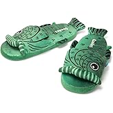 Coddies Bass Slippers | Fish Slippers, Funny Gift, Plush Slippers, Anti-Skid Grip | Men, Women & Kids