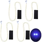 Jutom Blue Light Eyes Halloween Glowing LED Eyes for Mask Skeleton, 4 Pcs | Cosplay Laser Eyes, Halloween Costume Accessories, Scary Prop, Battery Powered, Battery Not Included