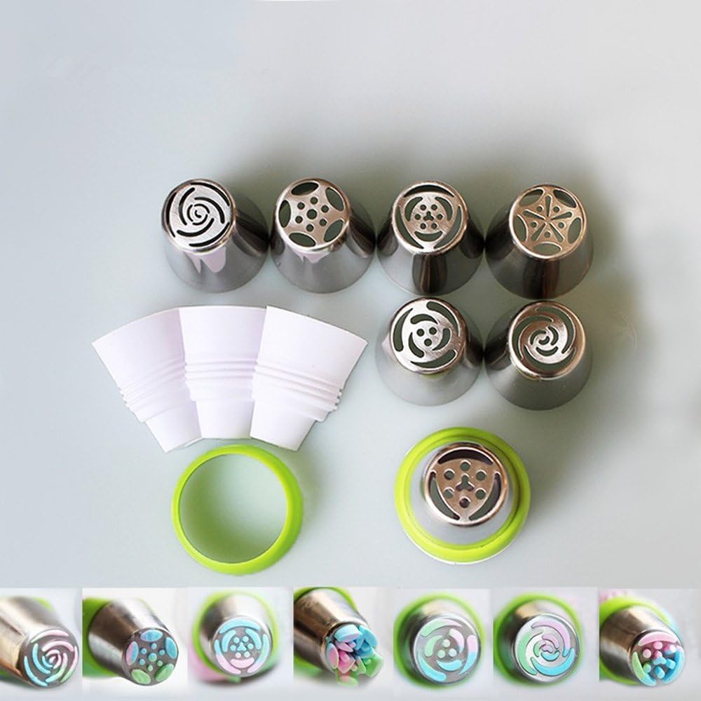 Russian Nozzles Tulip Nozzles Set Rose Flower With 1 pc 3 Color Coupler.
