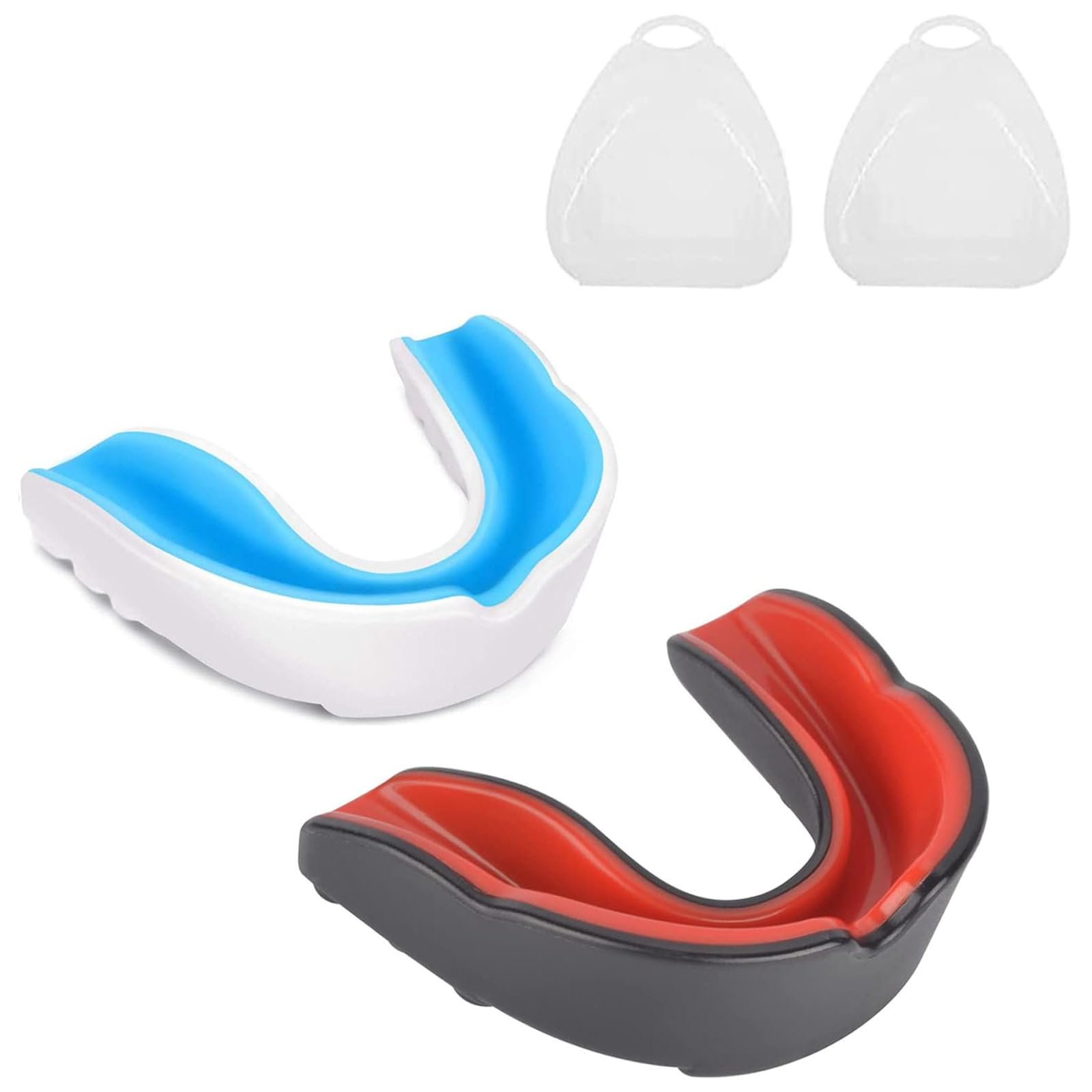 CVNRCLP 2-Pack Sports Mouthguard for Kids - Durable Gum Shield with Portable Case for Rugby, Hockey, Boxing, Martial Arts, and Contact Sports - Youth Protection Gear