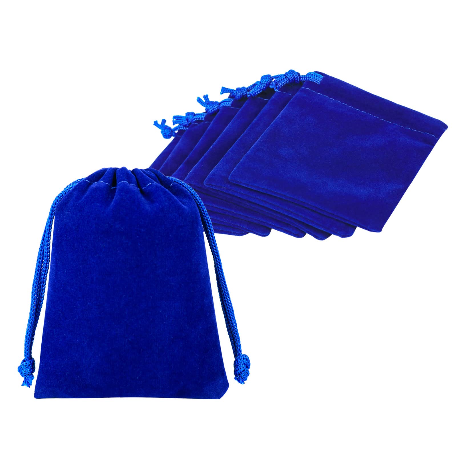 Shintop 10pcs Velvet Drawstring Bags, 8x10cm Velvet Pouches for Jewelry Gift Packaging (Blue)