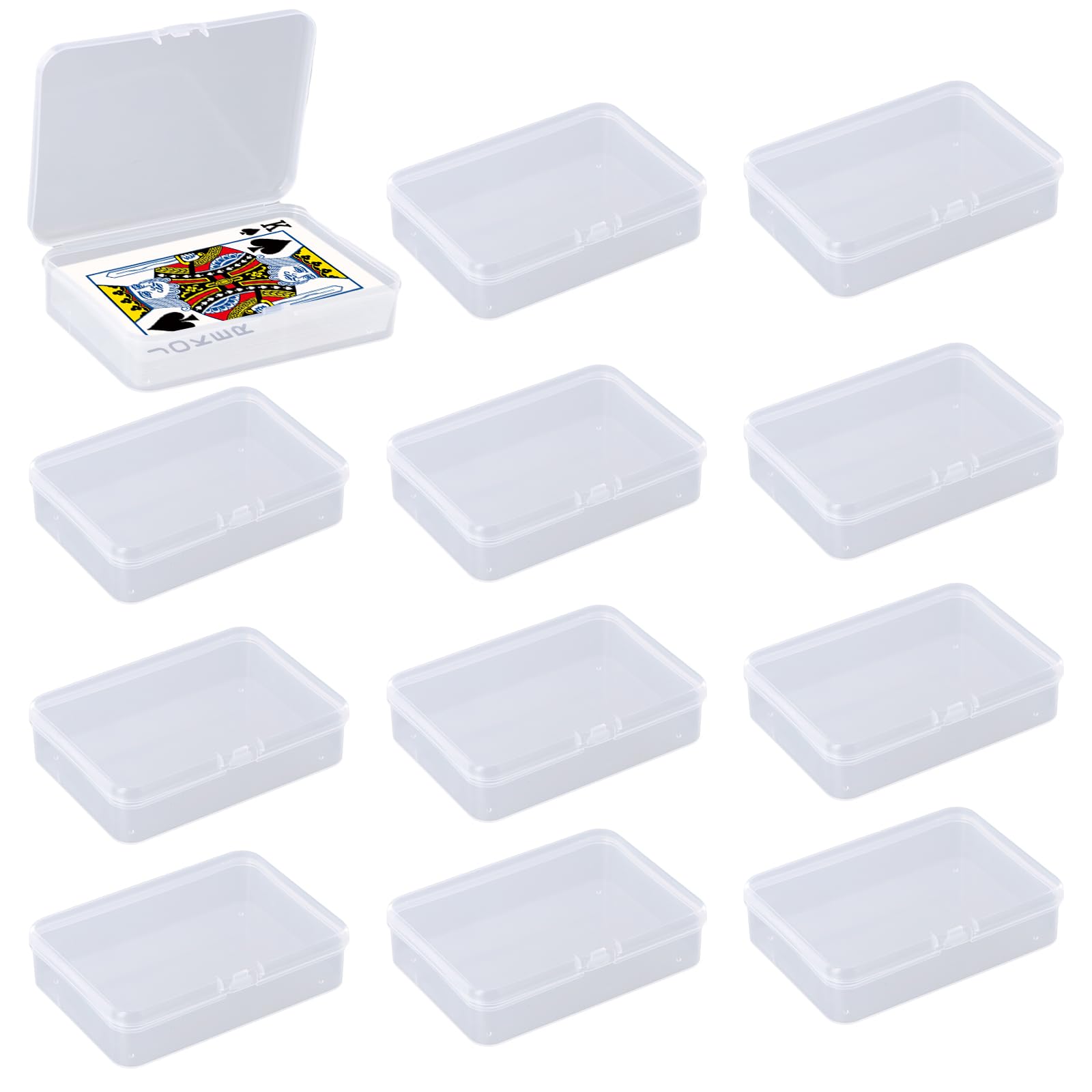 Playing Card Cases (12 Pack), Plastic Card Storage, Durable Playing Card Box Storage Set Clear Plastic, Waterproof and Scratch-resistant, Card Deck Box for Game Cards, Sports Cards, Bank Cards