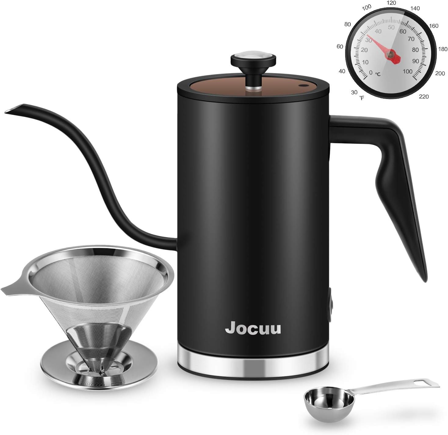 Bollitore Elettrico A Collo Di Cigno 0.8L - Temperatura Regolabile 40-100°C, Potenza 1350W, In Acciaio Inossidabile 304