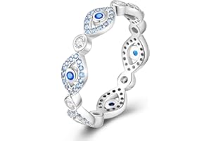 NARMO 925 Sterling Silver Rings for Women Evil Eyes Rings Entwined Line Cubic Zirconia Rings Simple Stackable Finger Rings En
