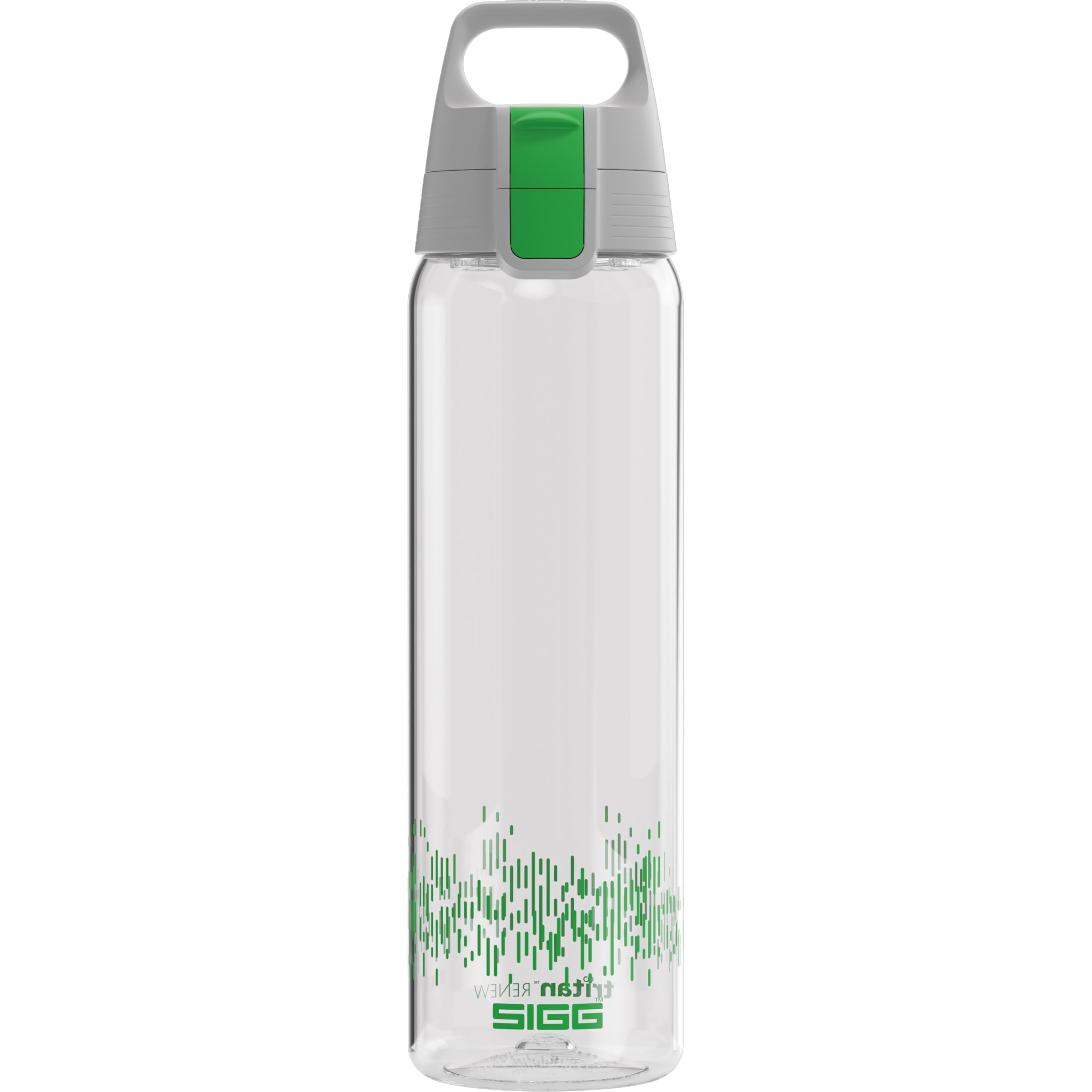 SIGG - Tritan Trinkflasche - Sportflasche Total Clear ONE MyPlanet Grün - kohlensäurehaltige Getränke - Spülmaschinenfest, Auslaufsicher, Kratzfest - BPA-frei - Sport & Fitness - 0,75L