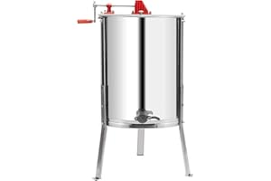VINGLI Upgraded 4 Frame Honey Extractor Separator,304 Food Grade Stainless Steel Honeycomb Spinner Drum Manual Crank With Adjustable Height Stands,Beekeeping Pro Extraction Apiary Centrifuge Equipment