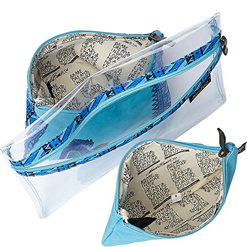 Laurel Burch Indigo Mares Set of 3 Cosmetic Bags (Indigo Mares)