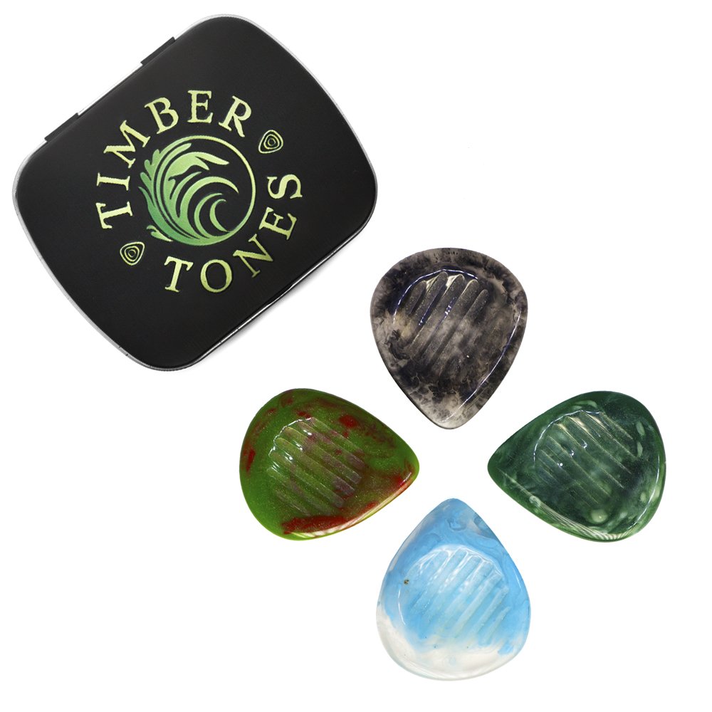 Resin Tones RESG-MT-4 Grip Mixed Plectrum (Tin of Four), Natural, 3.4 mm*30.5 mm*26.0 mm