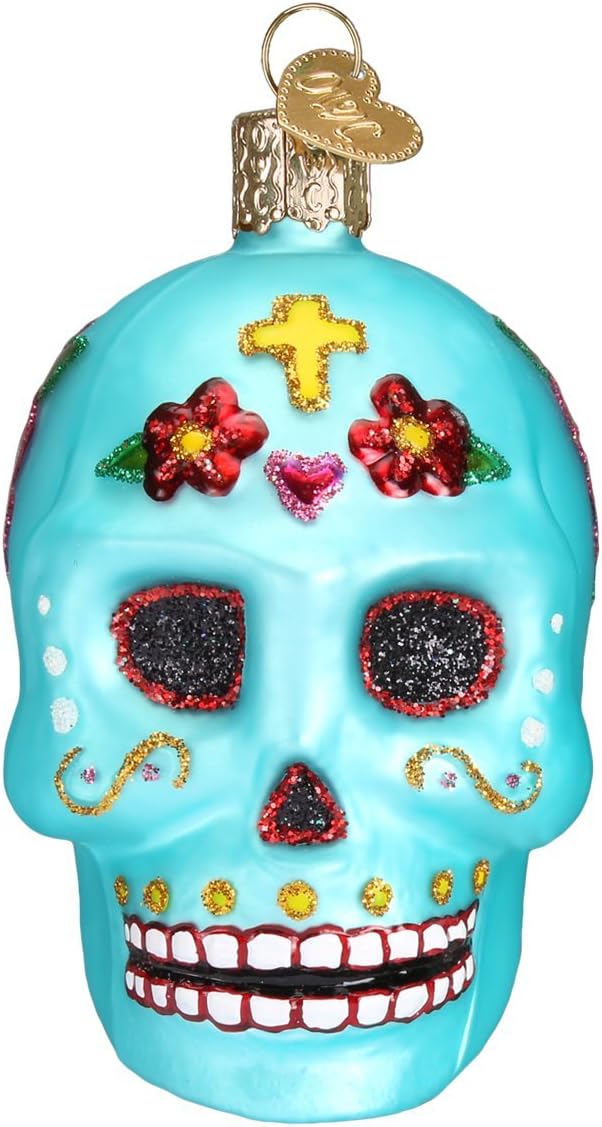 Ornaments - Old World Christmas Day Of The Dead Glass Blown Ornament for Christmas Tree