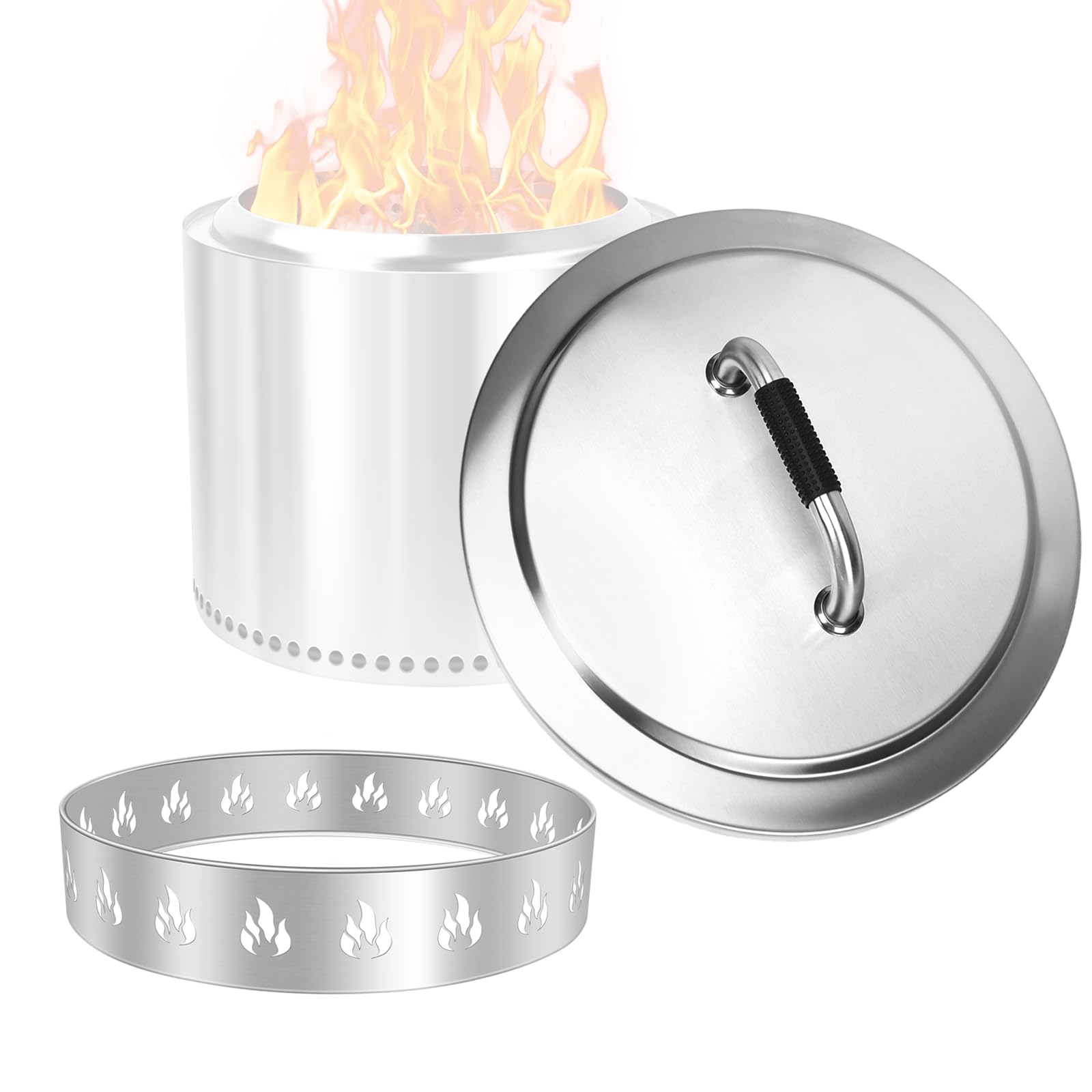 Photo 1 of Fire Pit Lid with Stand for Solo Stove Bonfire 19.5", 304 Stainless Steel Fire Pits Accessory Set for Solo Stove and Other 19.5” Camping Outdoor Fireplaces