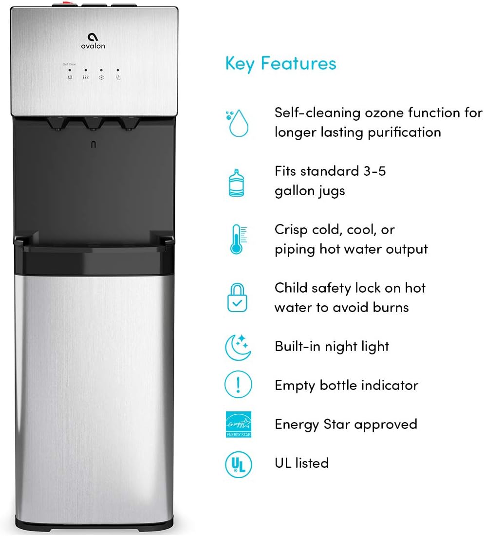 avalon self cleaning bottom loading water cooler dispenser