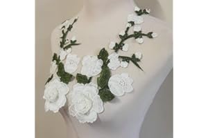 ZALALAA 2pcs White Flowers Embroidered Patch Sticker for Clothing Jacket Jeans Lace Applique DIY Clothes Decorations Fabric Patches