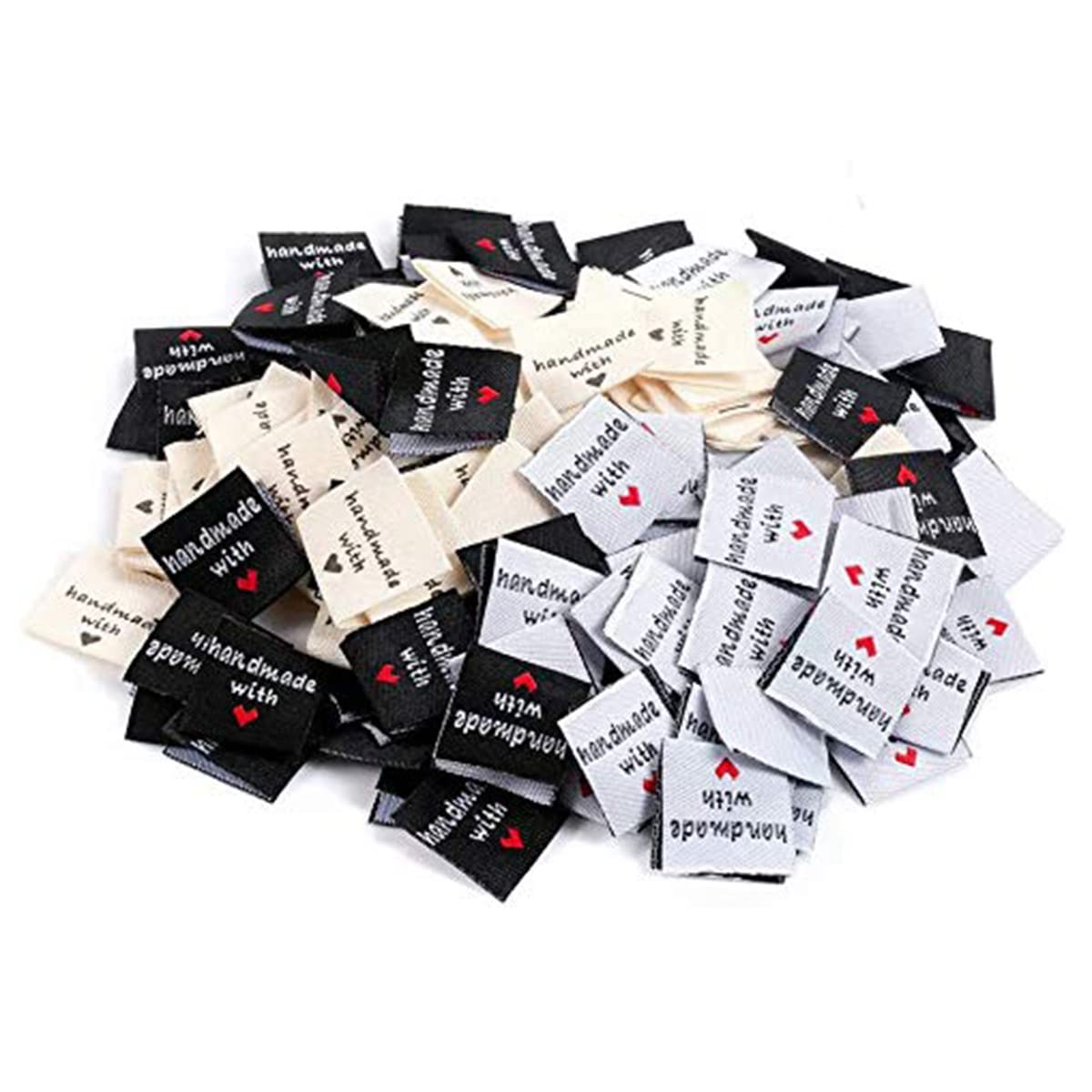 Dojimayisc 150 Pcs Handmade Sew-on Woven Clothing Labels Sewing Crafting Fabric Tags for Clothes Dolls Hats Shoes Sewing Crafts DIY