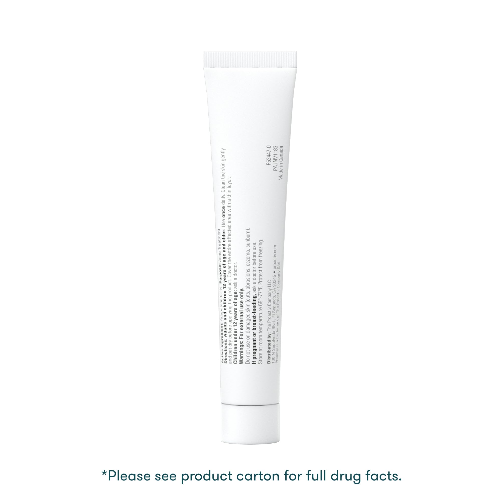 ProactivMD Adapalene Gel Acne Treatment, Paraben Free, Prescription Strength Retinoid For Face and Body Acne, .1% Solution, 0.5 Oz